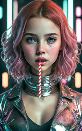 Girl sweet candy modern style neural networkの素材
