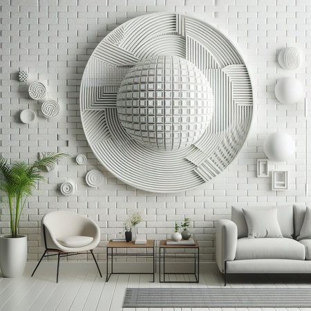 Modern white brick wall texture for backgroundの素材
