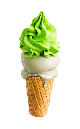 Green icecream isolatedの素材