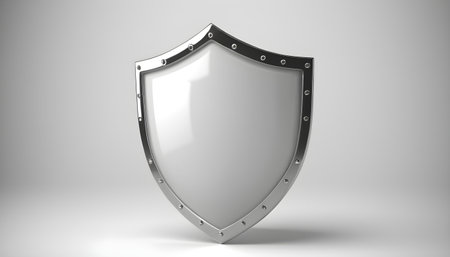 Cloud with shield , This is a 3d rendered computer generated image. Isolated on whiteの素材