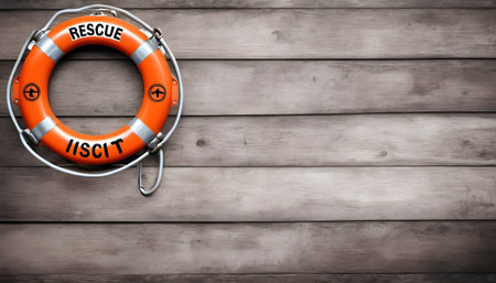 Loft background and rescue ring It is the ideal background for tourism, vacations and safety salvageの素材