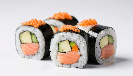 a sushi roll isolated on white backgroundの素材
