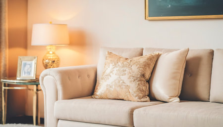Beautiful luxury pillow on sofa decoration in living room interiorの素材