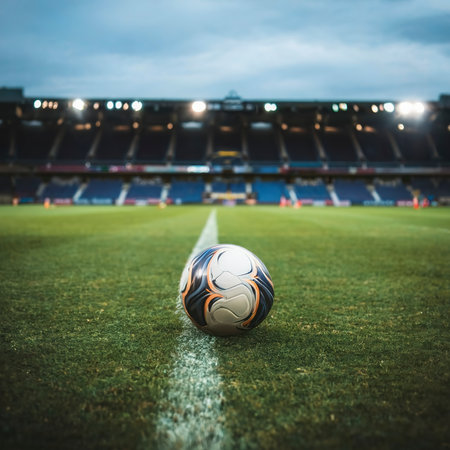 Rainy pitch and footballの素材