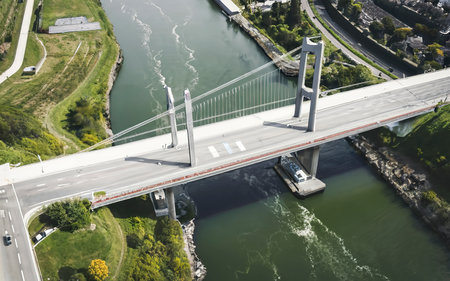 Transport concept with bridge backgroundの素材