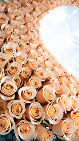 A bouquet of light orange roses backgroundの素材