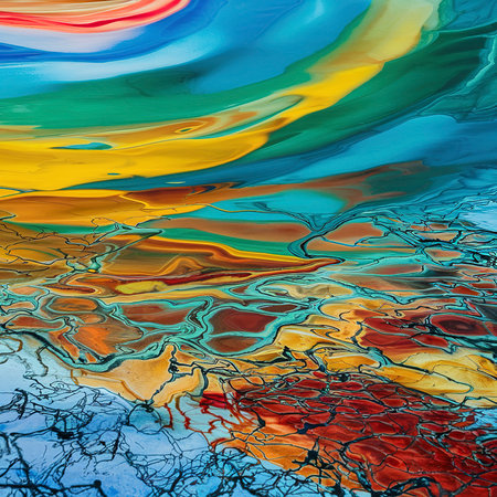 Acrylic colors and ink in water. Abstract background.の素材