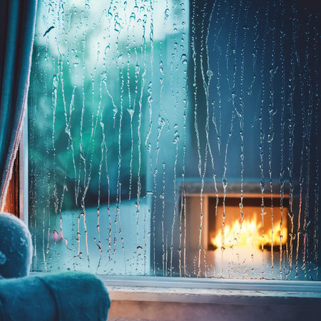 Drops of rain on the windowの素材