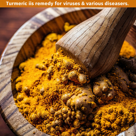 Turmeric root grated. Ingredients of ayurvedic treatment. A remedy for viruses and many diseases.の素材