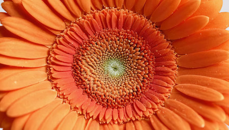 Close-up top the center of orange gerbera flowerの素材