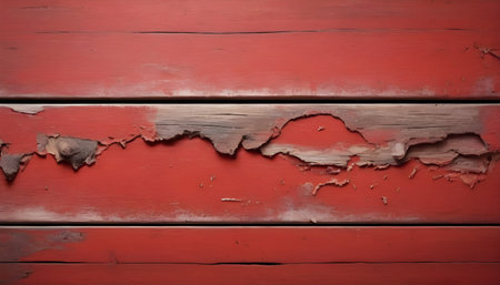 Peeling Painting on Wooden Backgroundの素材