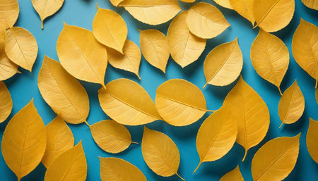Golden leaves pattern for summer or spring season concept,leaf blur textured,nature backgroundの素材