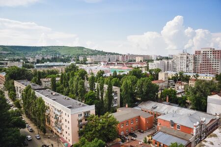view overlooking the townの写真素材