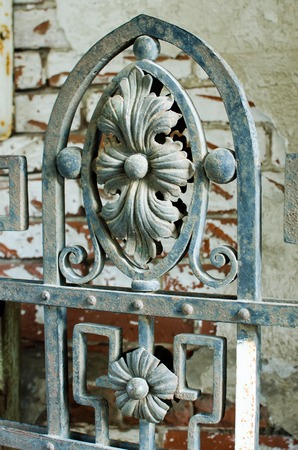 Metal fence - close-upの写真素材