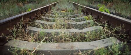 abandoned railroad tracksの写真素材