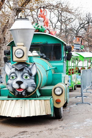 children's train in the parkの写真素材