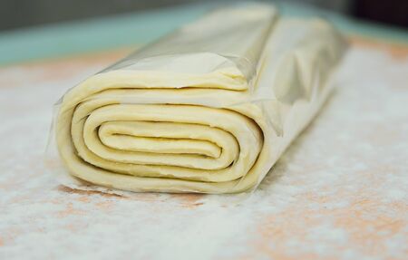 puff pastry on the table, cookingの写真素材