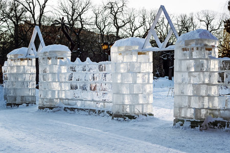 wall of ice cubes as texture or background