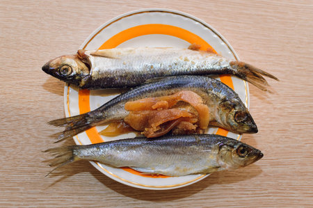 Salted fish Clupea harengus membrasの写真素材