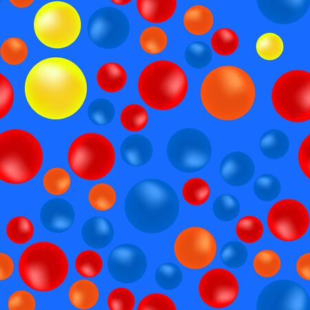 Bright multicolored balls on a black background. Vector illustration.のイラスト素材