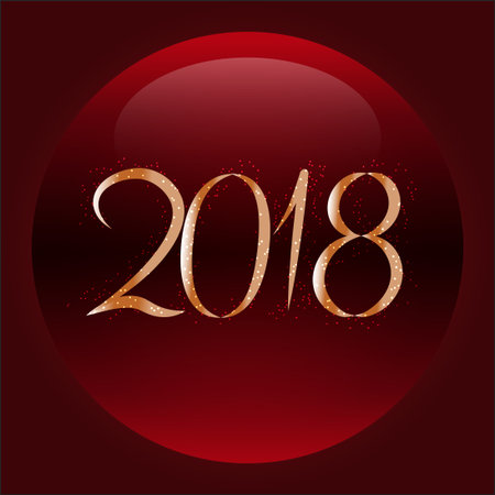 Christmas abstract shiny background, red color. 2018 new year.のイラスト素材