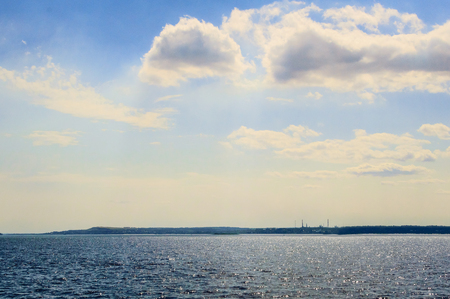 River and sky, summer landscape.の写真素材