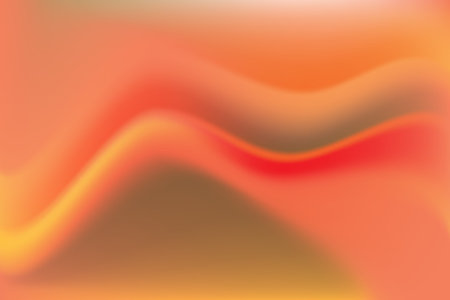 Vector illustration of orange abstract background with blurred magic light curved lines.のイラスト素材