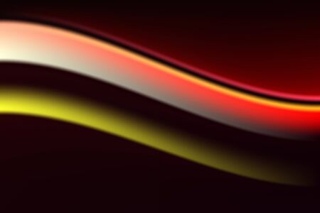 Abstract smooth color wavy vector art background on the dark backdrop .のイラスト素材