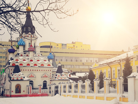 Beautiful temple. Winter, Russia.の写真素材