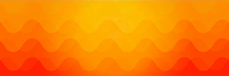 Colorful orange abstract background with wavy lines. Panoramic backdrop.のイラスト素材