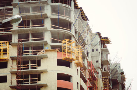 Construction of a residential apartment building.