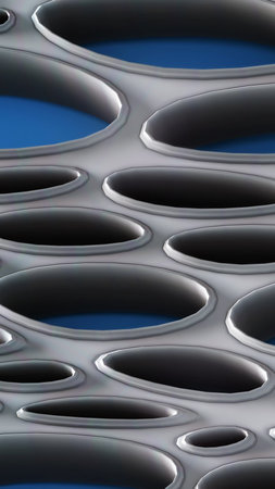 Vertical parametric background, 3d render.
