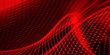 Abstract red background with luminous lines.の写真素材