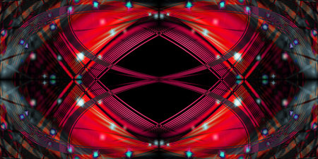 Beautiful abstract illustration. Red pattern on a black background.