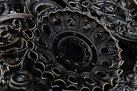 Vintage gloomy background, abstract mechanical illustration.