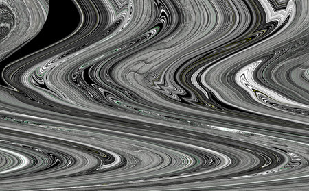 Black and white abstract art illustration with waves.
