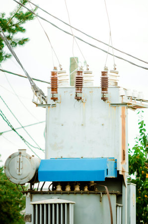 Electric current converter. Electrical equipment on the street.