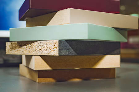 samples of finishing material based on laminated chipboard and MDFの写真素材