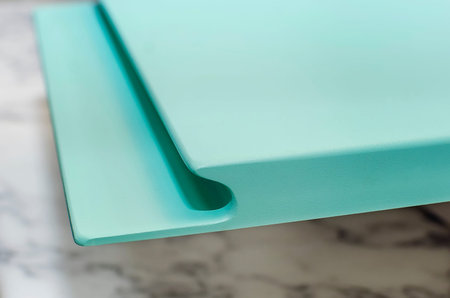 Integrated handle for kitchen fronts. Facade for a modern kitchen.