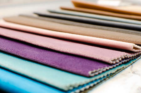 Scraps of colored tissue for sofa upholstery.の写真素材
