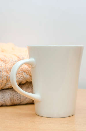 White tea cup, lifestyle, close-up.の写真素材