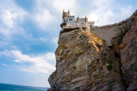 Castle of Swallow's Nest at the Black Sea coast, Crimea, Russia. Amazing view of Swallow's Nest on...