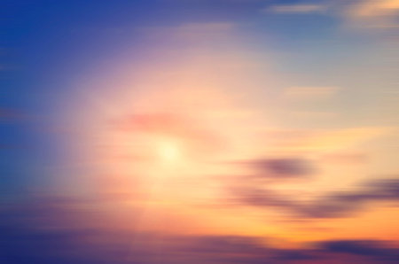 Abstract blurred sunset sky background. Beautiful backdrop for design.