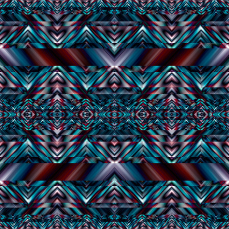 Illusive continuous colorful pattern, decorative abstract background with geometric figures. Bright...