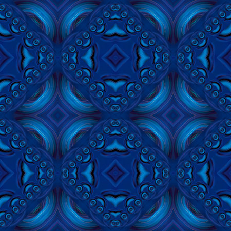 illusion shapes kaleidoscope background for decoration and wallpaper. Beautiful blue geometric...