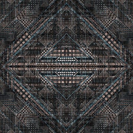 Abstract geometric background with fabric texture. Complex geometric pattern.