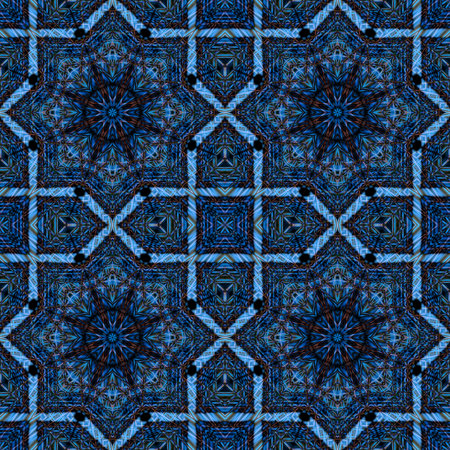 Mandala pattern on blue background illustration