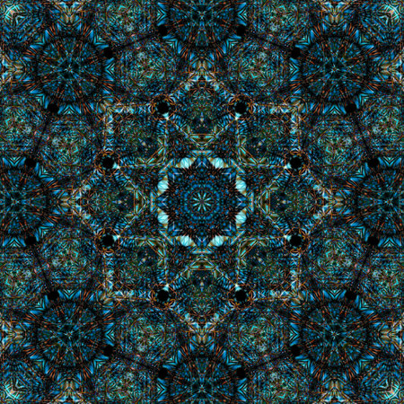 kaleidoscope madala background geometric seamless pattern shape mirror blend liquid multi color.の写真素材