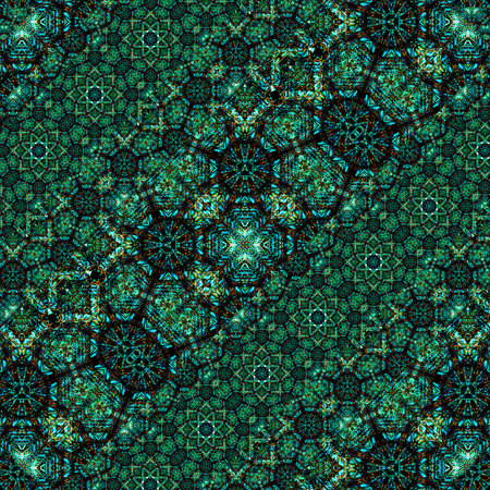 green geometrical floral border background base design patternの写真素材