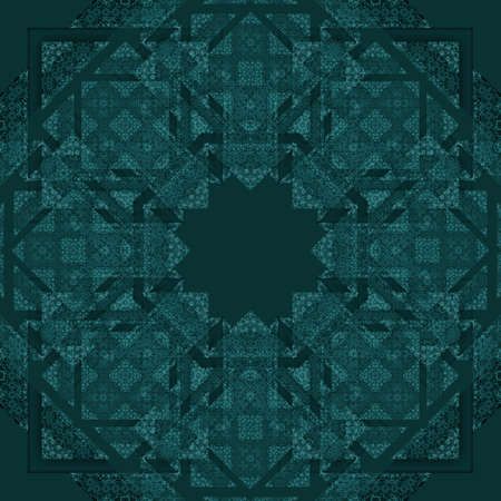 Geometric seamless pattern. Decorative endless symmetrical motif. Wall mandala swatch. Geometric texture seamless background design. Arabesque graphic pattern.の写真素材
